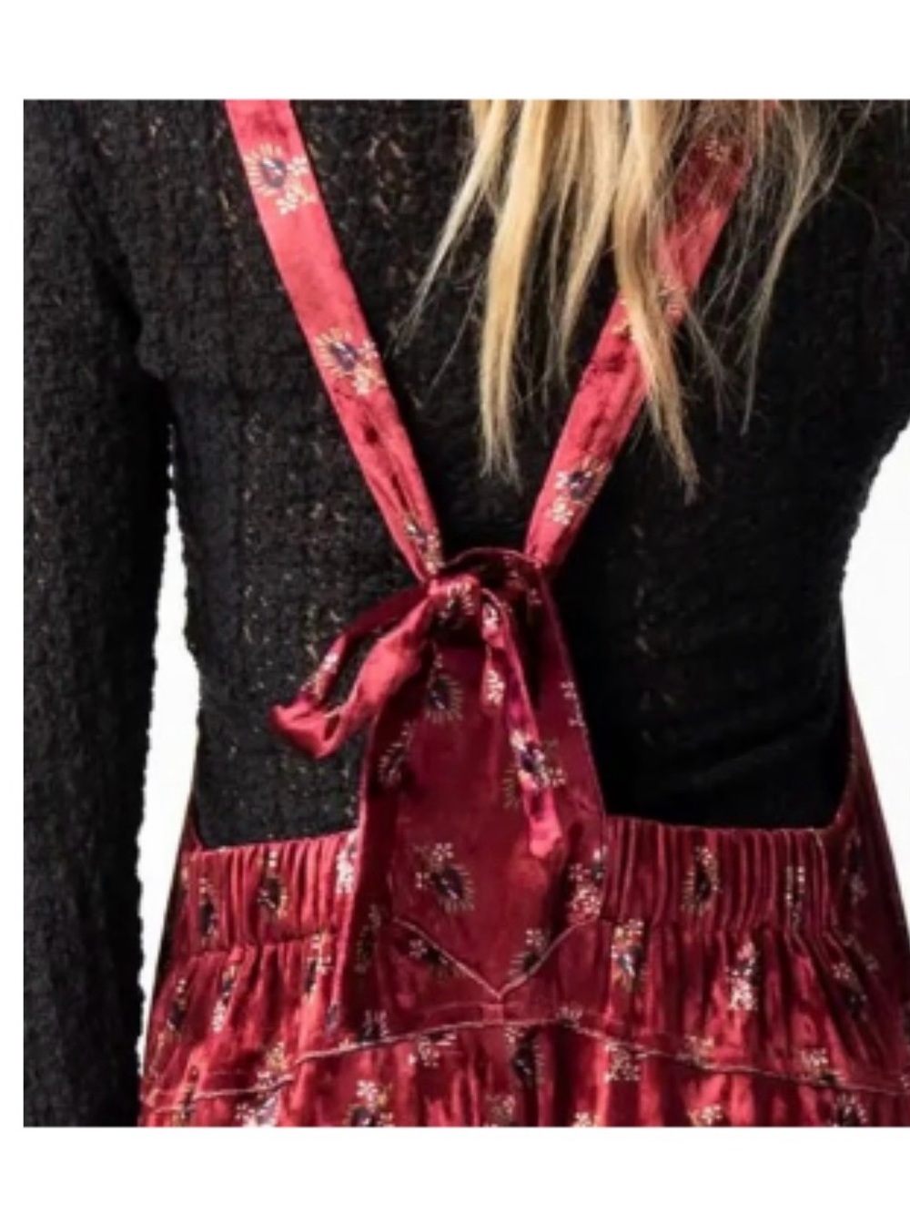 NATURAL LIFE Burgundy Floral Velvet Jumper - Picture 5 of 8